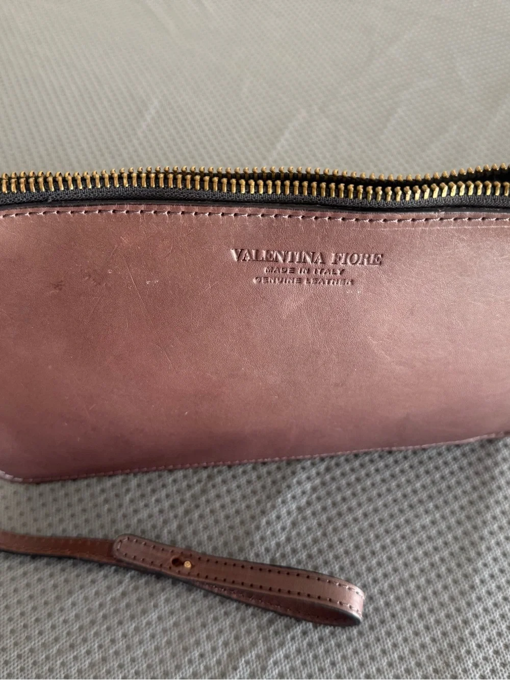 Leather Valentino Fiore Wallet Pouch